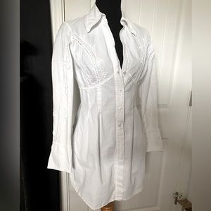 White shirt dress button down